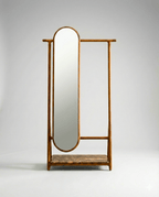 Luxury freestanding solid wood floor mirror with valet by Arris Concepts