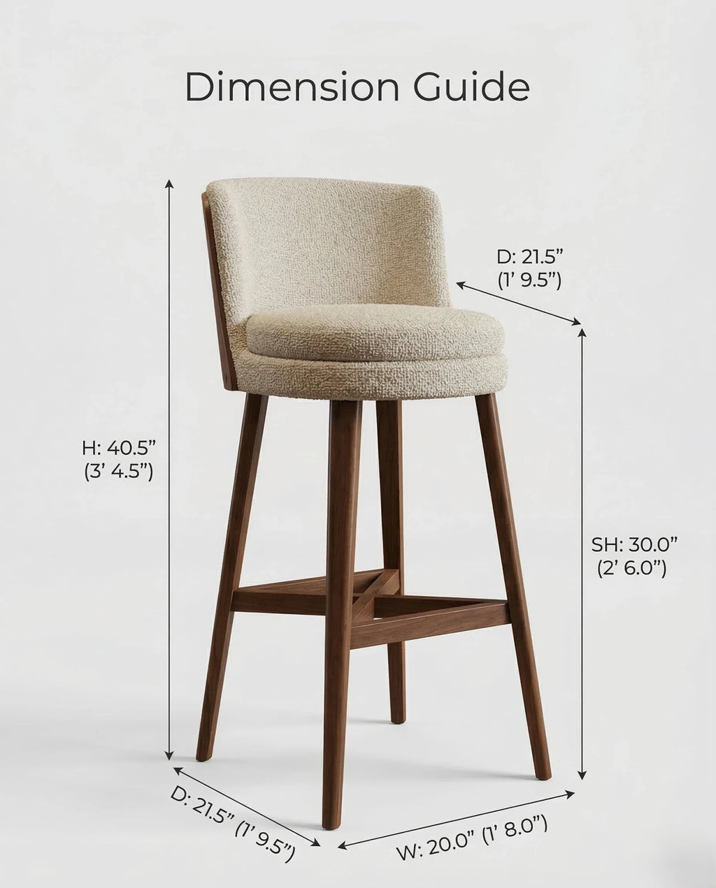 Masterfully crafted luxury textured beige counter stool for a modern kitchen by Arris Concepts