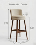Masterfully crafted luxury textured beige counter stool for a modern kitchen by Arris Concepts