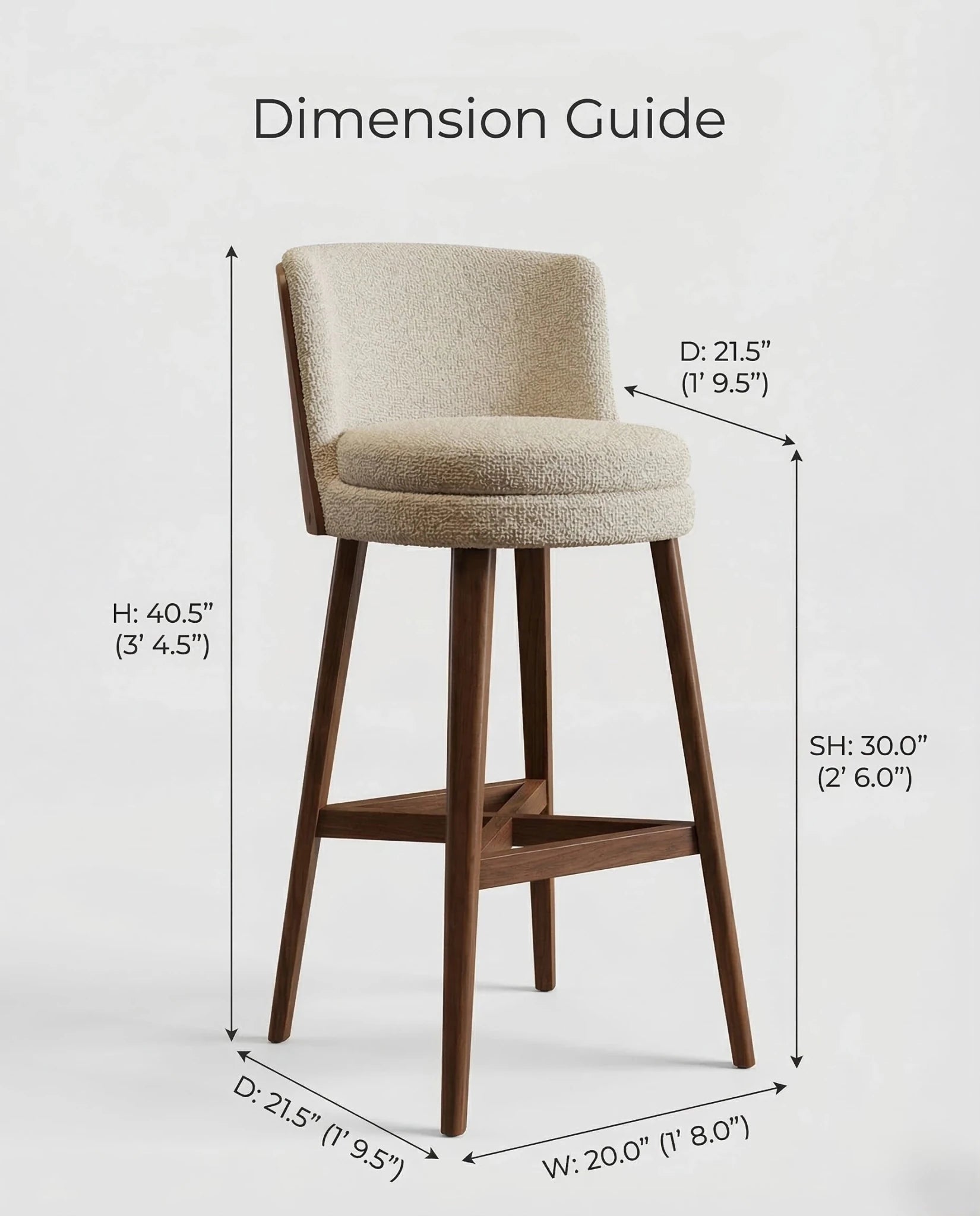Masterfully crafted luxury textured beige counter stool for a modern kitchen by Arris Concepts