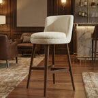 Masterfully crafted luxury textured beige counter stool for a modern kitchen by Arris Concepts