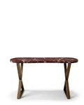 Architectural Rosso Marble & Brass Console Table Arris Concepts