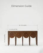 Architectural Burl Wood & Brass Geometric Console Table Arris Concepts