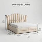 Ivory Fluted Wingback Bed with Brass Inlay Arris Concepts