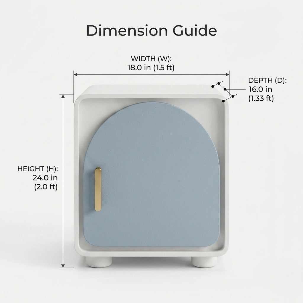 Modern Arch Door Pastel Blue Side Table Arris Concepts