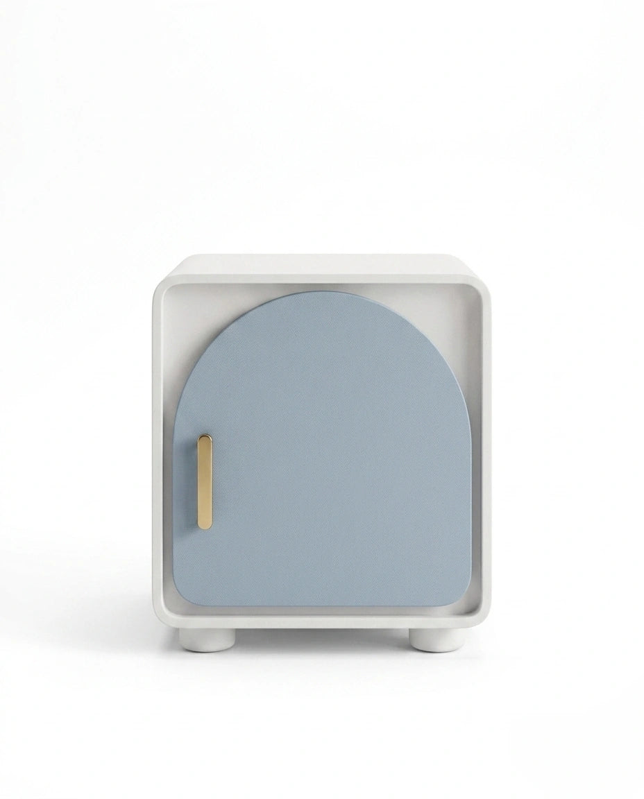 Modern Arch Door Pastel Blue Side Table Arris Concepts