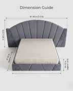 Architectural Art Deco Blue Velvet Sunburst Bed Arris Concepts