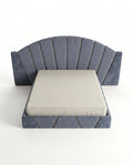 Architectural Art Deco Blue Velvet Sunburst Bed Arris Concepts