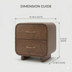 Organic Modern Walnut Nightstand with Brass Pulls Arris Concepts