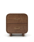Organic Modern Walnut Nightstand with Brass Pulls Arris Concepts