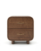Organic Modern Walnut Nightstand with Brass Pulls Arris Concepts