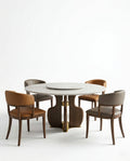 Beautiful premium round dining table with lazy susan crafted by Arris Concepts Luxury Pvt. Ltd.