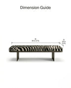 Modern Zebra Print Architectural Bed End Bench Arris Concepts