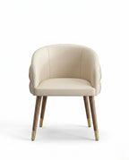 Architectural Fluted Cream Leather Dining Chair Arris Concepts