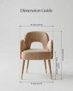 Architectural Cutout Beige Velvet Dining Chair Arris Concepts