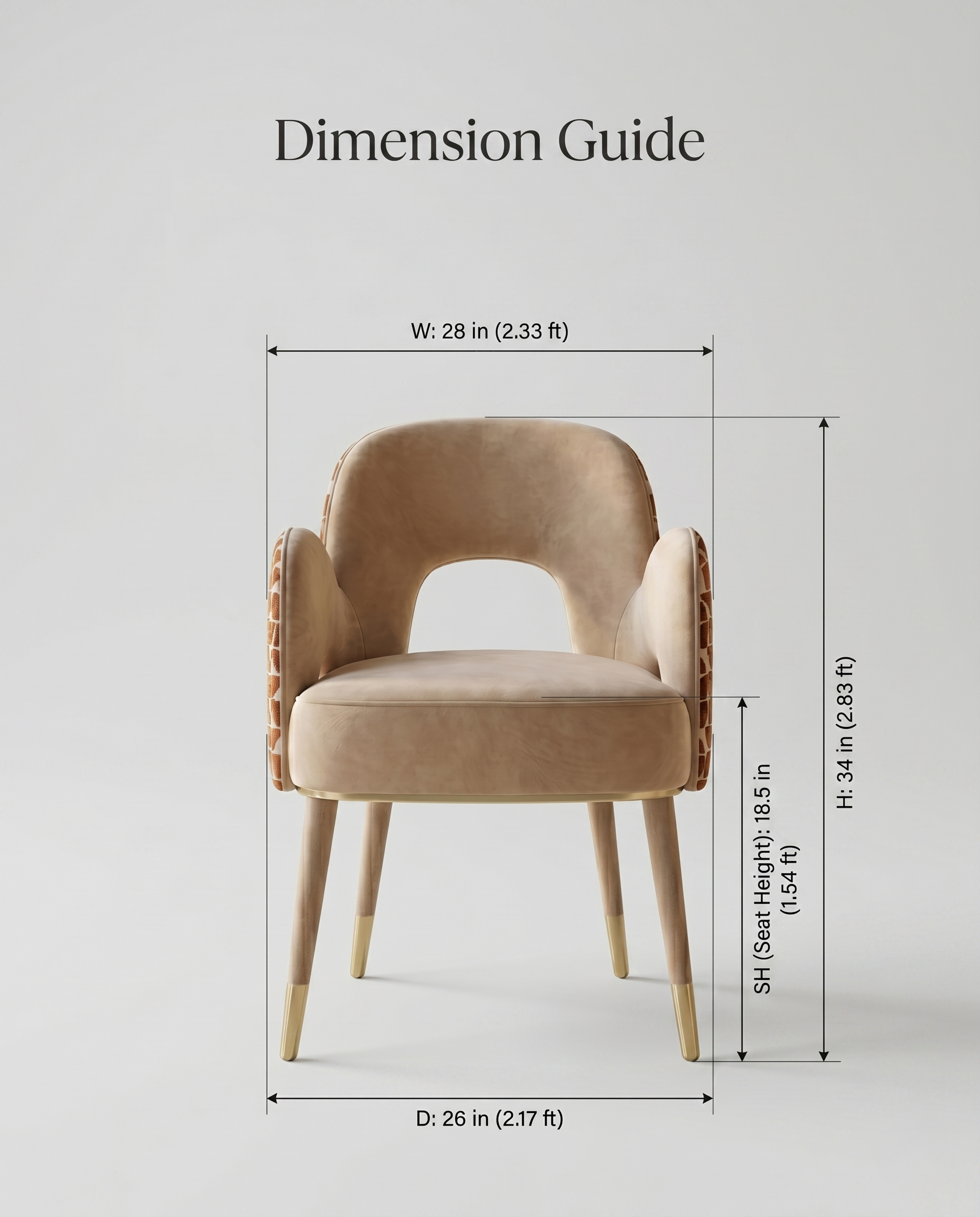 Architectural Cutout Beige Velvet Dining Chair Arris Concepts