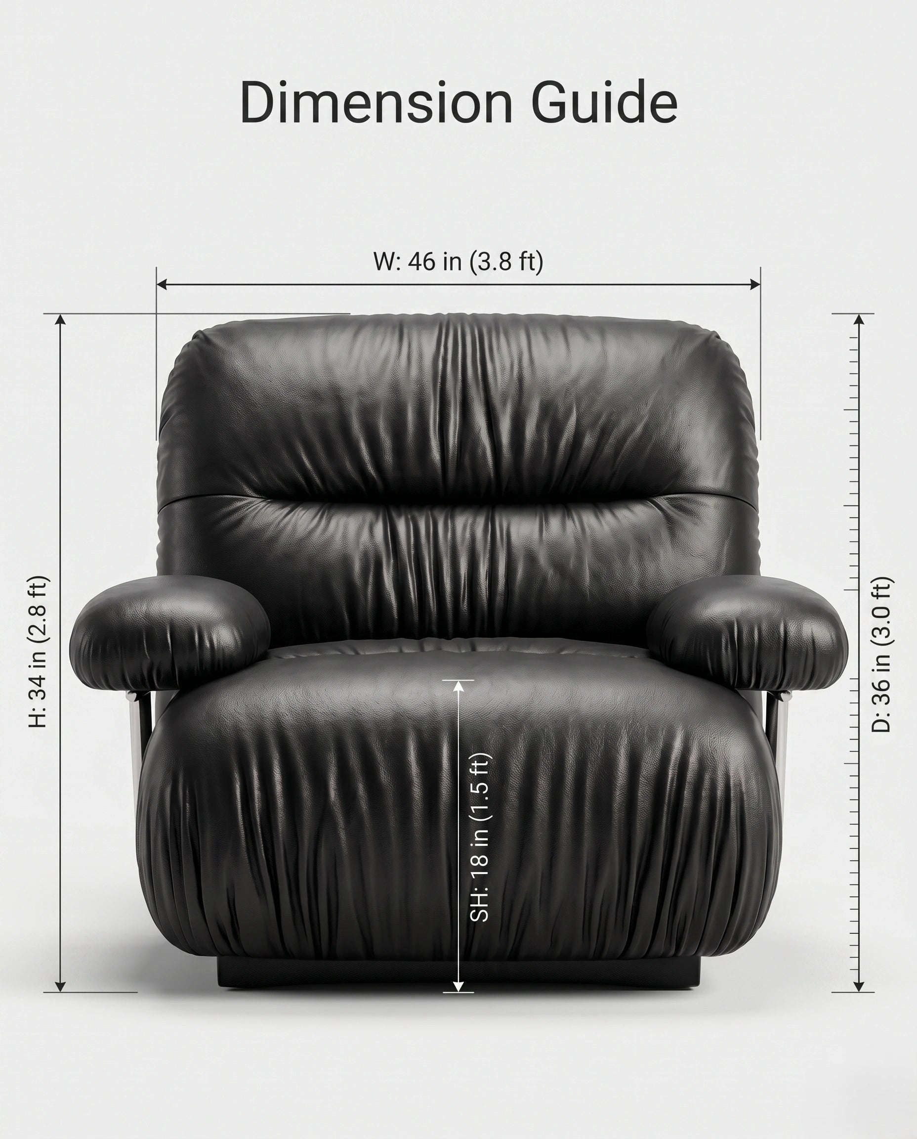 Postmodern Ruched Black Leather Armchair Arris Concepts