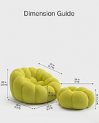 Postmodern Chartreuse Bubble Lounge Chair & Ottoman Arris Concepts