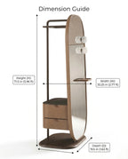 Beautiful premium dressing mirror with valet stand crafted by Arris Concepts Luxury