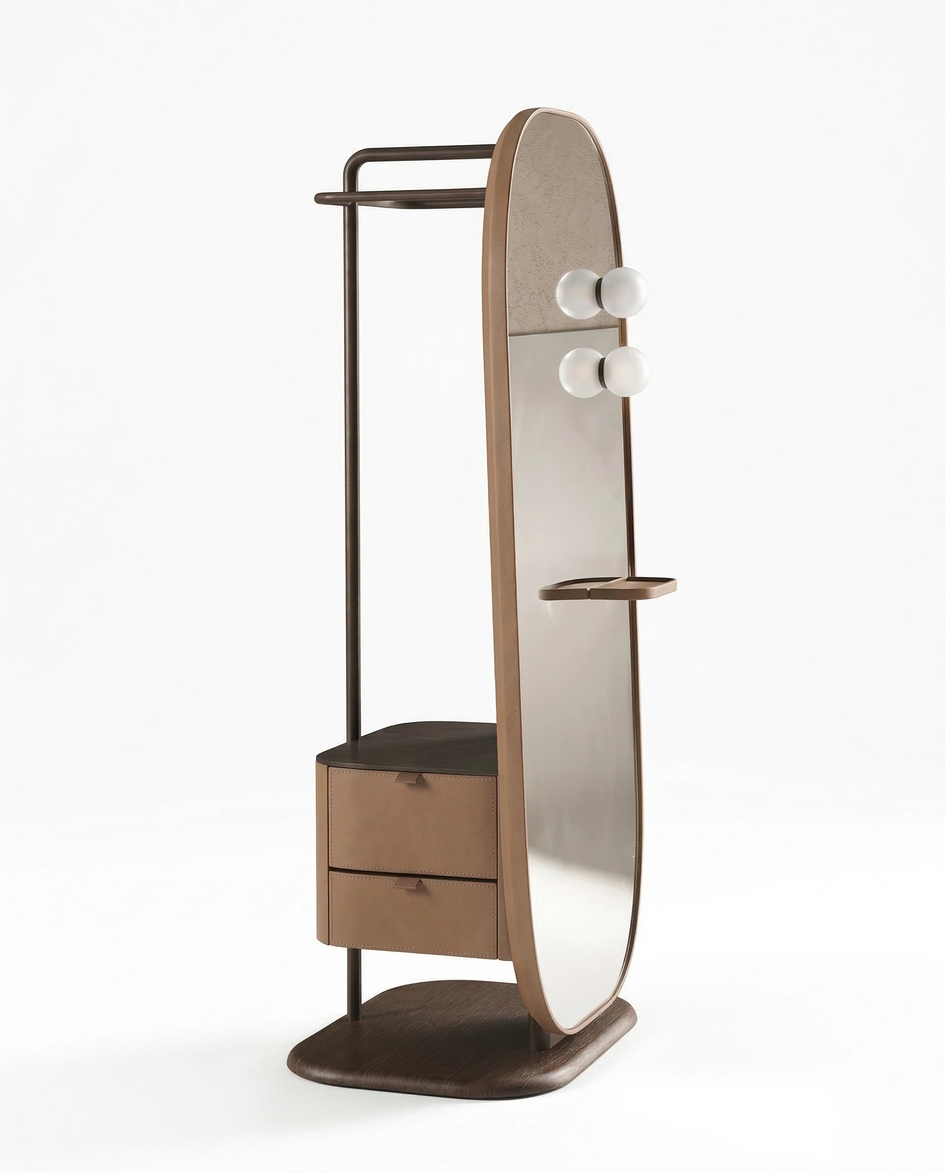 Beautiful premium dressing mirror with valet stand crafted by Arris Concepts Luxury