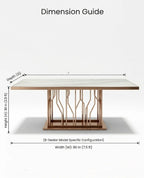 Geometric Rose Gold & Marble 8-Seater Dining Table Arris Concepts