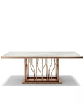 Geometric Rose Gold & Marble 8-Seater Dining Table Arris Concepts