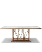 Geometric Rose Gold & Marble 8-Seater Dining Table Arris Concepts