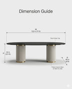 Architectural Fluted Dual-Pedestal 10-Seater Oval Dining Table Arris Concepts