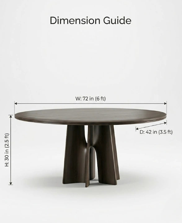 Architectural Black Marble 6-Seater Round Dining Table Arris Concepts