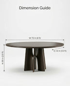 Architectural Black Marble 6-Seater Round Dining Table Arris Concepts