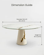 Sculptural Kintsugi Gold & Glass 6-Seater Dining Table Arris Concepts