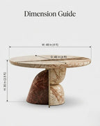 Sculptural Two-Tone Marble Round Dining Table Arris Concepts