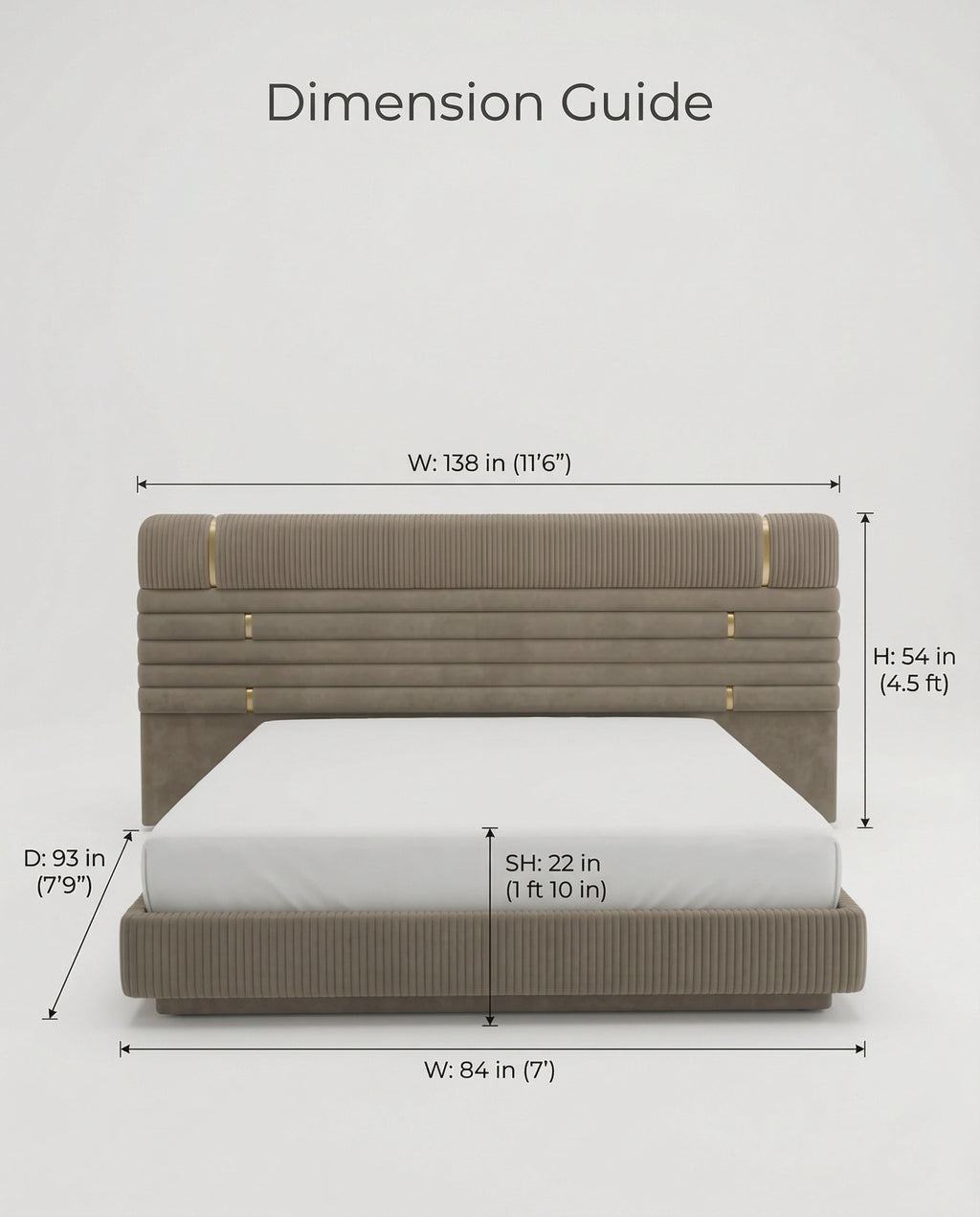 Beautiful premium modern upholstered king bed crafted by Arris Concepts Luxury Pvt. Ltd.
