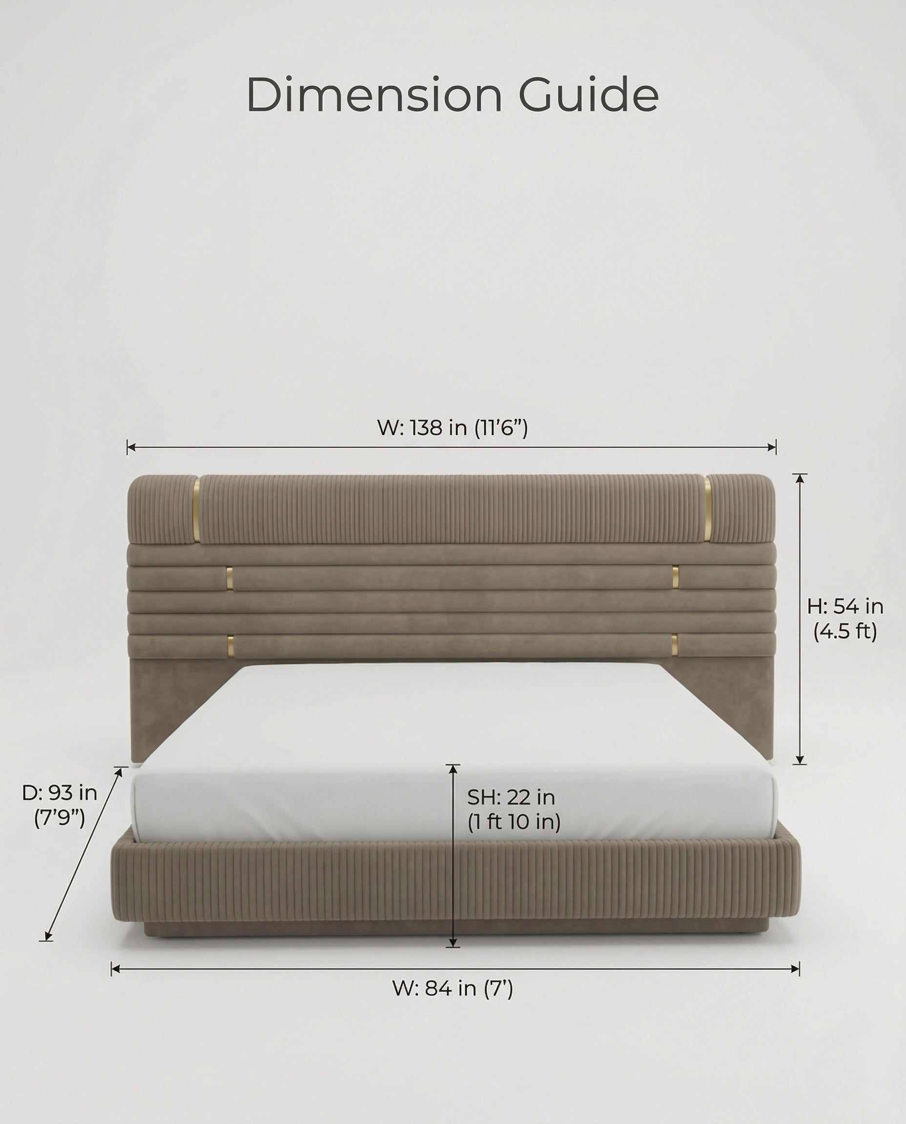 Beautiful premium modern upholstered king bed crafted by Arris Concepts Luxury Pvt. Ltd.