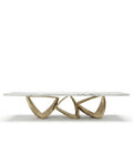 Sculptural Ribbon Gold & Marble 10-Seater Dining Table Arris Concepts