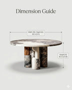 Postmodern Mixed Marble 6-Seater Round Dining Table Arris Concepts