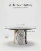 Sculptural Mixed Marble & Glass Round Dining Table Arris Concepts