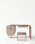 Modern Asymmetrical Pink & Taupe Dressing Table Set Arris Concepts
