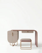 Modern Asymmetrical Pink & Taupe Dressing Table Set Arris Concepts