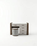 Organic Walnut & Marble Dressing Table Set with LED Mirror Arris Concepts
