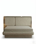 Beautiful premium boucle platform king bed crafted by Arris Concepts Luxury Pvt. Ltd.