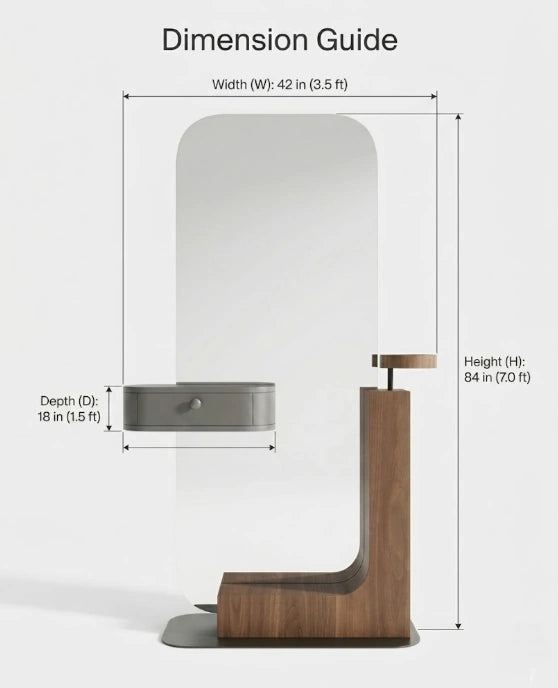 Sculptural Freestanding Minimalist Dressing Table Arris Concepts
