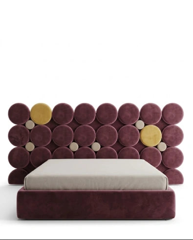 ACL Post-Modern Circular Velvet Panel Platform Bed Arris Concepts