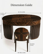 Art Deco Sunburst Wood Flip-Top Dressing Table Set Arris Concepts