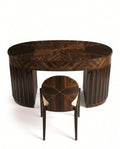 Art Deco Sunburst Wood Flip-Top Dressing Table Set Arris Concepts