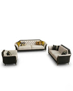 Modern Diamond Tufted Two-Tone 3-Piece Sofa Set Arris Concepts