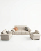 Contemporary Cream Leather 3-Piece Sofa Set Arris Concepts