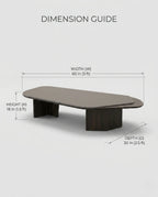 Organic Layered Wood & Taupe Asymmetrical Center Table Arris Concepts