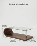 Sculptural Bentwood & Glass Asymmetrical Center Table Arris Concepts