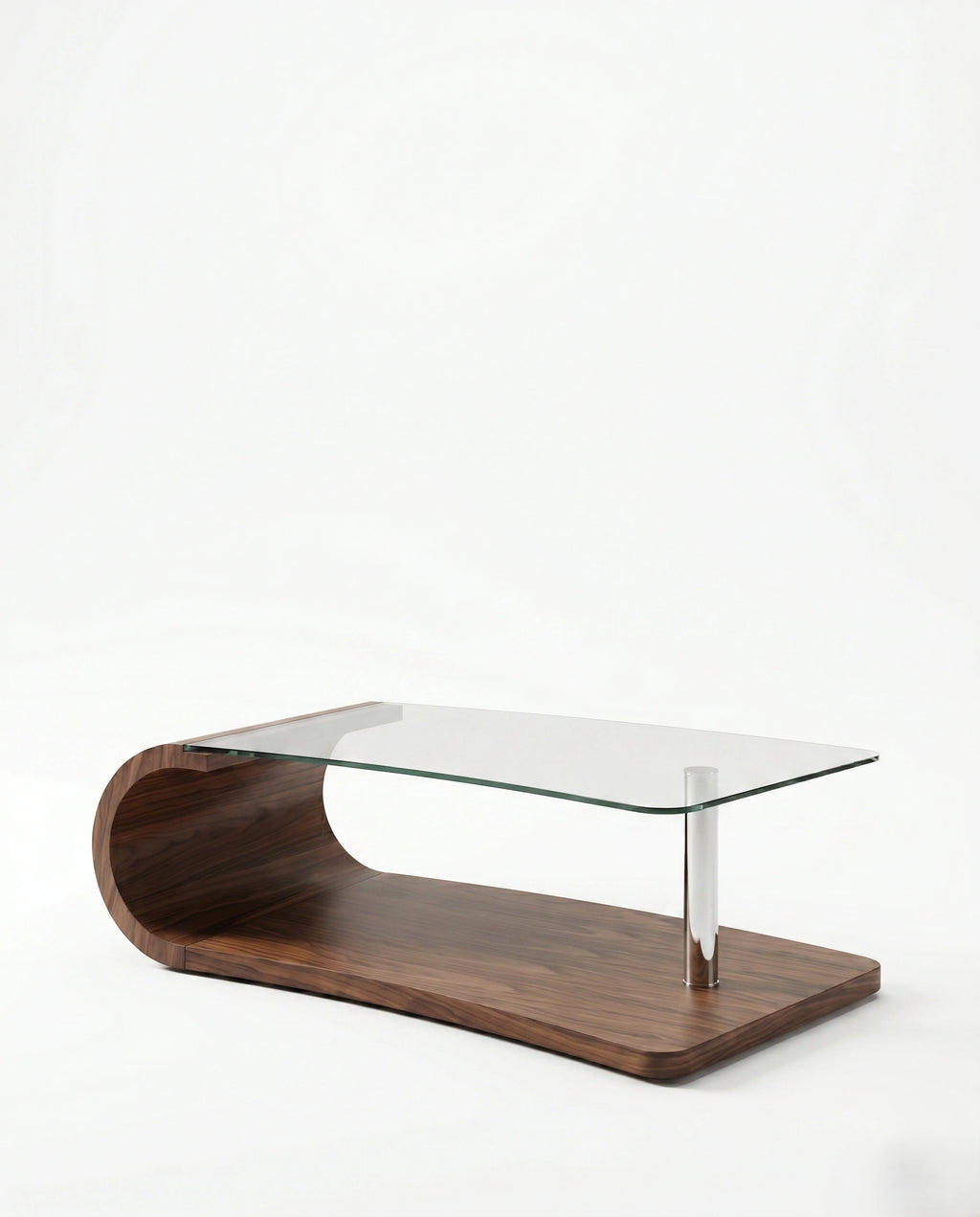 Sculptural Bentwood & Glass Asymmetrical Center Table Arris Concepts